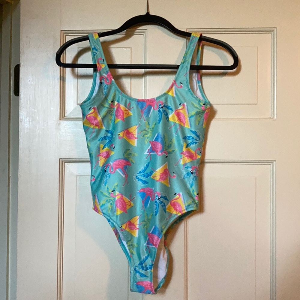 Flamingo one piece bathing suit